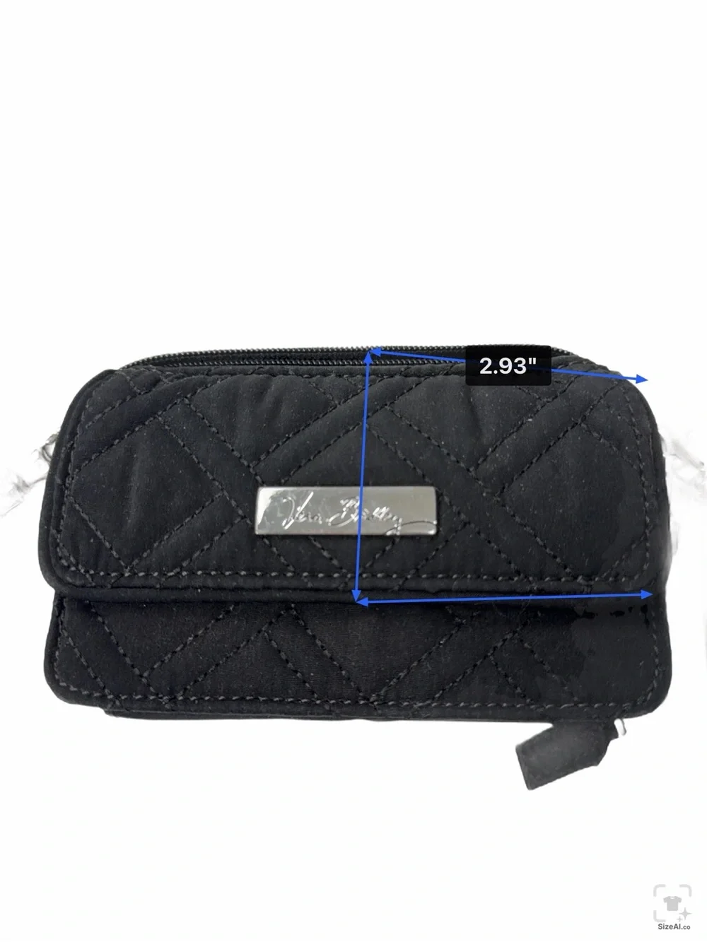 Vera Bradley RFID Black Quilted Crossbody Wallet Wristlet Convertible Purse - Picture 2 of 9